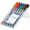 Marker Pen Staedtler Lumocolor Permanent 318 0.6mm F Asst Wlt6