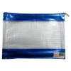 Pencil Case Stat 278x200mm Pvc Mesh Zip Blue