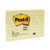 Post- It Notes 635 76x127mm Lined Yellow Pk12