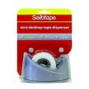 Tape Dispenser Sellotape Mini Desktop With 19mmx25m Tape Silver