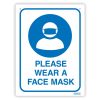 Sign Durus 225mmx300mm Wall Please Wear A Face Mask Pp Blue And White