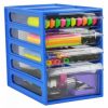 Office Organiser Italplast 4 Drawer Blueberry