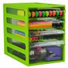 Office Organiser Italplast 4 Drawer Lime