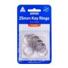 Key Rings Kevron 25mm Zinc Plated Pk10