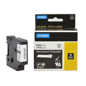 DymoRhino Blk on Wht 6mm Tape